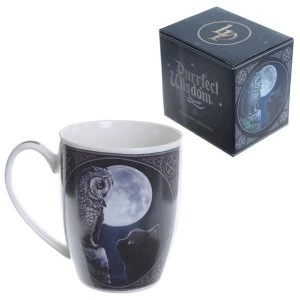 Image of Owl and Black Cat New Bone China Mug