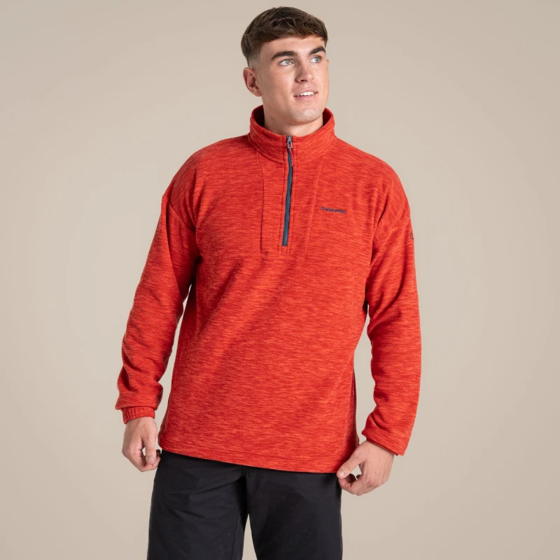 Image of Craghoppers Craghoppers Men Esk Half Zip in Red Size: Medium Red M Male 5063260102582