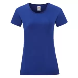 Image of Fruit Of The Loom Womens/Ladies Iconic T-Shirt (L) (Cobalt Blue)