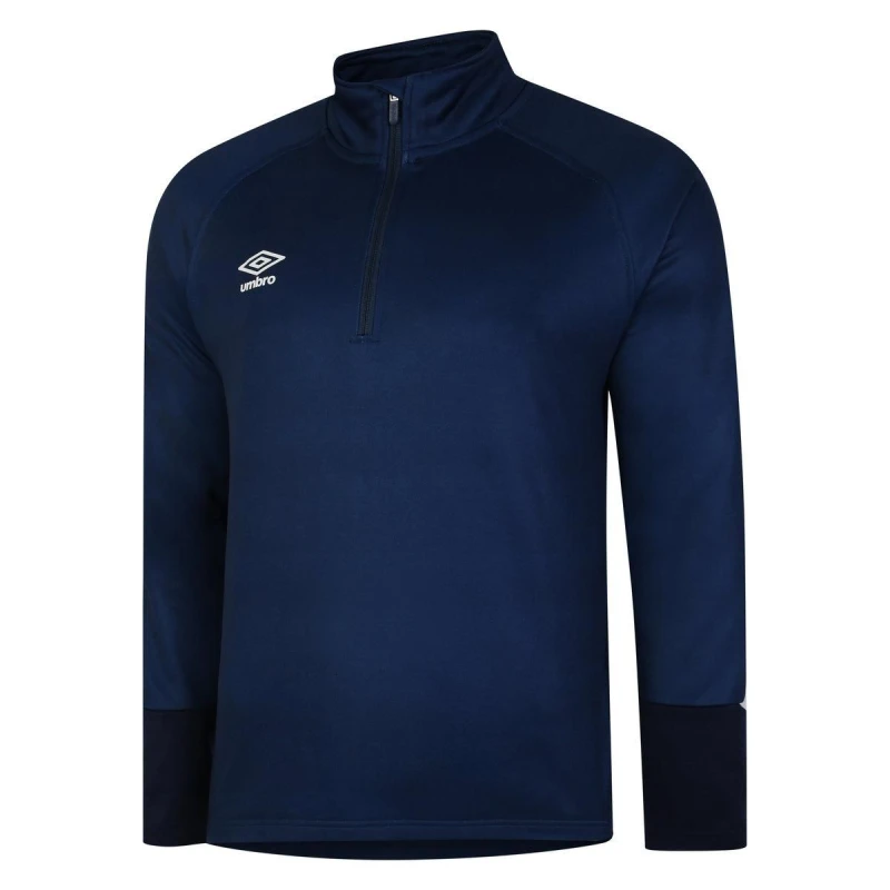 Image of Umbro Total Training Quarter Zip Track Top in Mid Navy Size: 11-12 Years Mid Navy Unisex 11-12 Years
