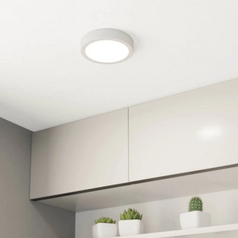 Image of EGLO Eglo Fueva 6 IP44 LED CCT Plastic Ceiling Light, (D) 16.6cm White White One Size Unisex 9008606330362