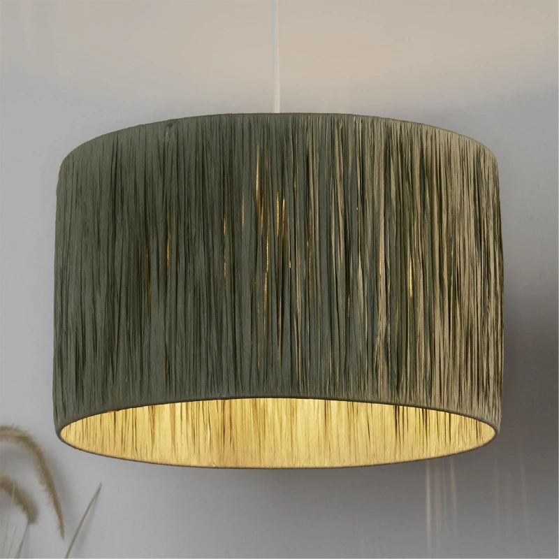 Image of SO'HOME 35cm Raffia Lampshade in Sage Green Sage ONE SIZE