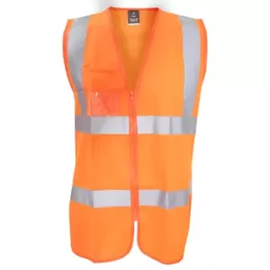 Image of Result Core Mens Zip Through Hi Vis Safety Tabard/Vest (L/XL) (Fluorescent Orange)