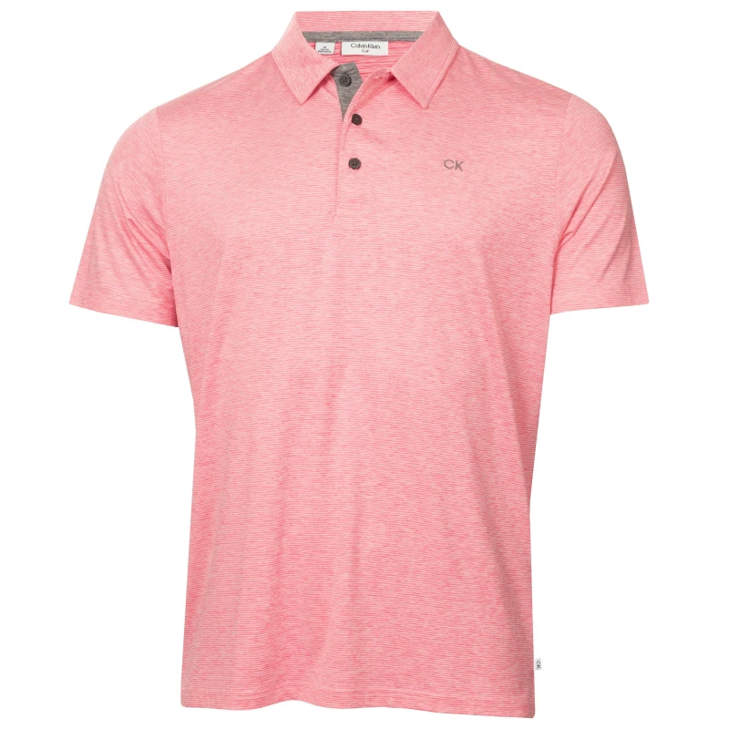 Image of Calvin Klein Golf Mens Short-Sleeve Performance Polo Shirt Pink male Small