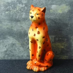 Image of Leopard Ornament Orange 26.5cm