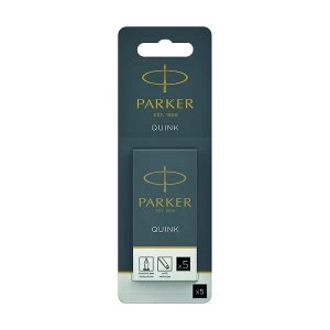 Image of Parker Black Quink Permanent Ink Cartridge Pack of 5 S0881570