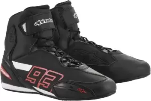 Image of Alpinestars MM93 Austin Motorcycle Shoes, black-white-red, Size 38, black-white-red, Size 38