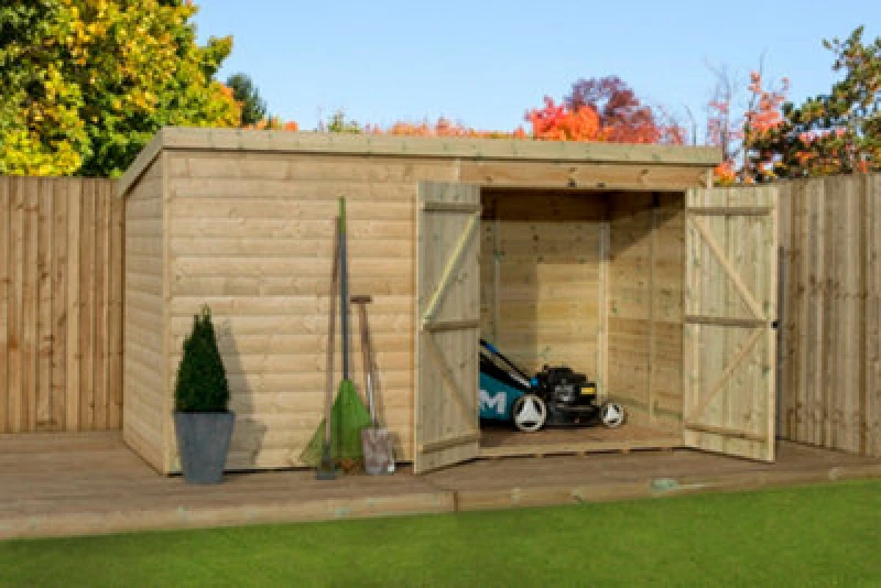 Image of Empire Sheds Empire 4000 Pent 12X6 Pressure Treated Tongue And Groove Wooden Garden Shed Double Door Right (12' X 6' / 12ft X 6ft) (12X6)
