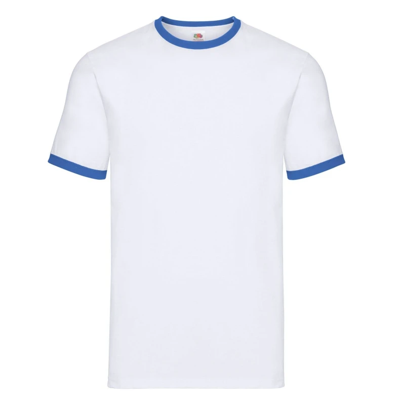 Image of Fruit Of The Loom Fruit of the Loom Men Ringer T-Shirt in White Size: Small White S Male 5063527385215