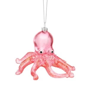 Image of Sass & Belle Pink Glitter Octopus Shaped Bauble