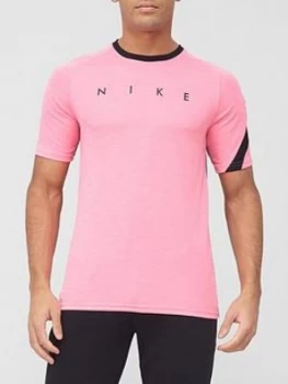 Image of Nike Academy Football Short Sleeved Tee - Pink/Black