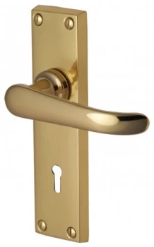 Image of Heritage V700 Windsor Brass Lever Lock Door Furniture