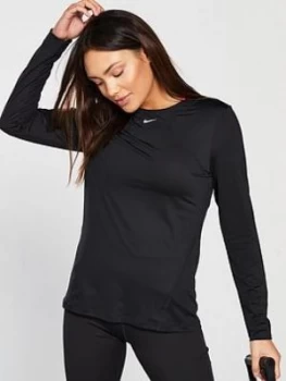 Image of Nike Training Pro Ls Top - Black