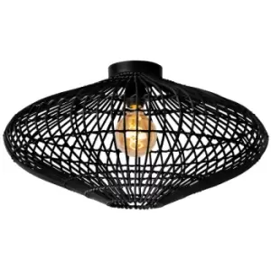 Image of Lucide MAGALI - Flush Ceiling Light - Ø56cm - 1xE27 - Black