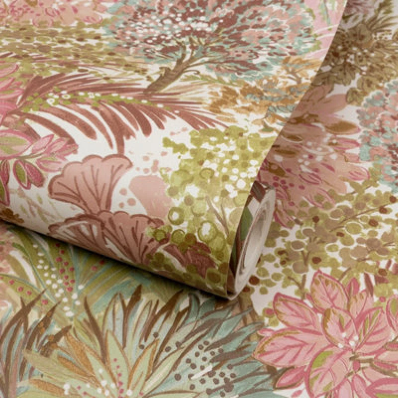 Image of Grandeco Blush Blossom Tree Patterned Smooth Wallpaper