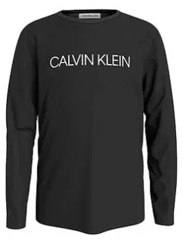 Image of Calvin Klein Jeans Kids Institutional Long Sleeve T-Shirt - Black, Size Age: 10 Years, Women