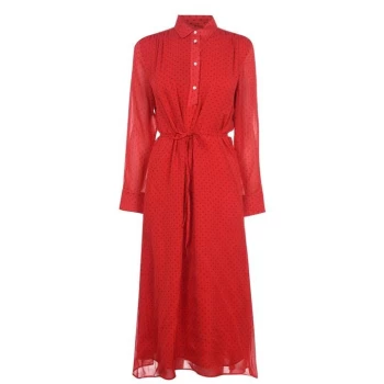 Image of Gant Dot Chiffon Dress - Red
