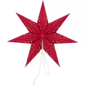 Image of Minisun - Hanging Velvet Star Lights Christmas Lampshade Plug In Wall Light Tree Topper - Red - No Bulb