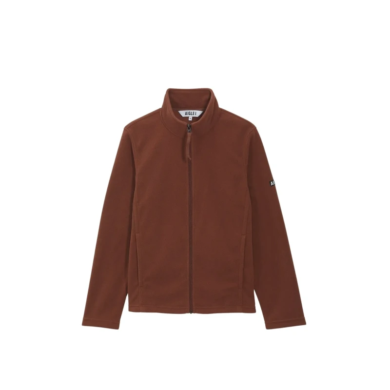 Image of Aigle Microfiber fleece with zipper Aigle Marron Male 3XL