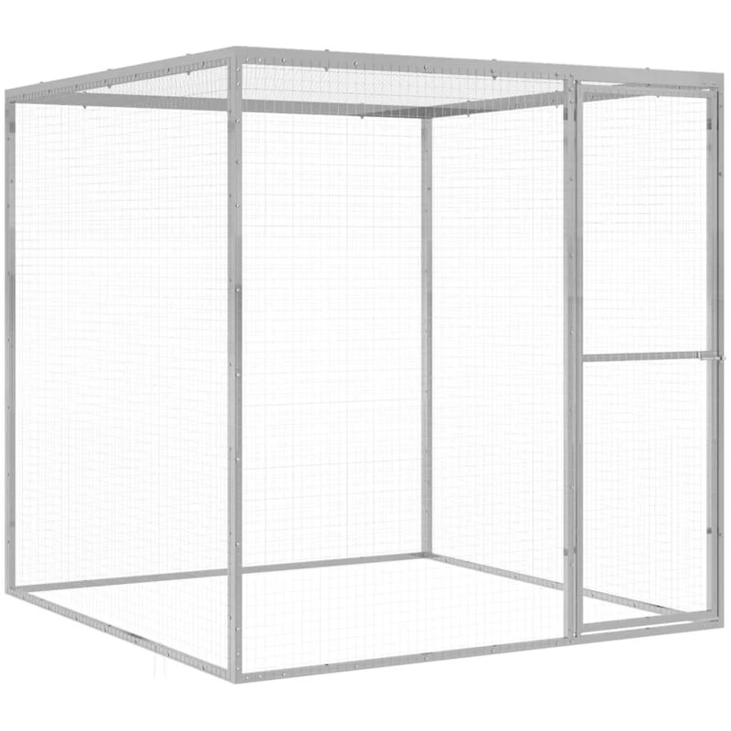 Image of VIDAXL Cat Cage 1.5x1.5x1.5 m Galvanised Steel Vidaxl 8719883885803