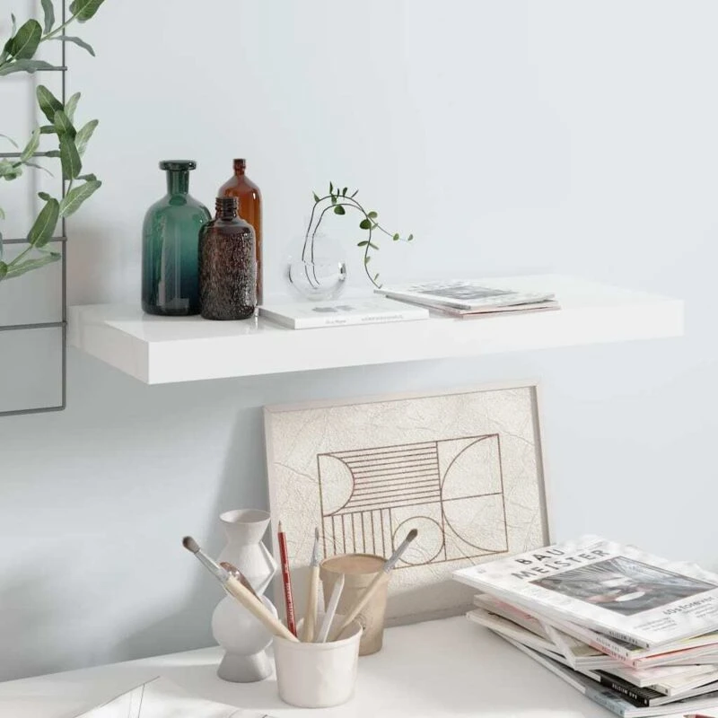 Image of VIDAXL Vidaxl - Floating Wall Shelf High Gloss White 60x23.5x3.8cm mdf 8720286073797