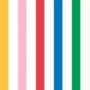 Image of Joules Kids Country Critters Chunky Stripe White and Rainbow Wallpaper