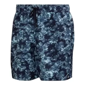 Image of adidas Short Length Graphic Swim Shorts (Gender Neutral) - Legend Ink / Bliss Blue