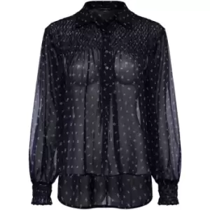 Image of French Connection Augustine Recycled Crinkle Smock Top - Blue