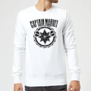 Image of Captain Marvel Logo Sweatshirt - White - S