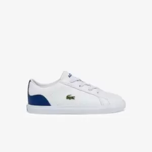 Image of Lacoste Infants' Lerond Synthetic Trainers Size 4 UK Kids White & Blue