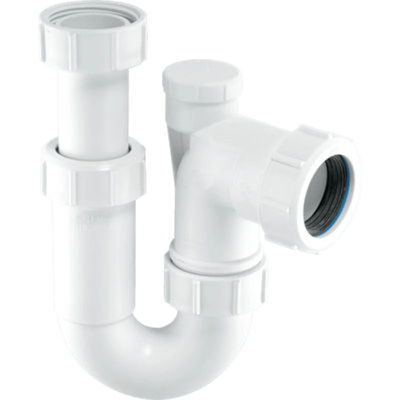 Image of McAlpine ASC10V 75mm Water Seal Adjustable Inlet Tubular Swivel Anti-Syphon (Silentrap) 'P' Trap with Universal Outlet White