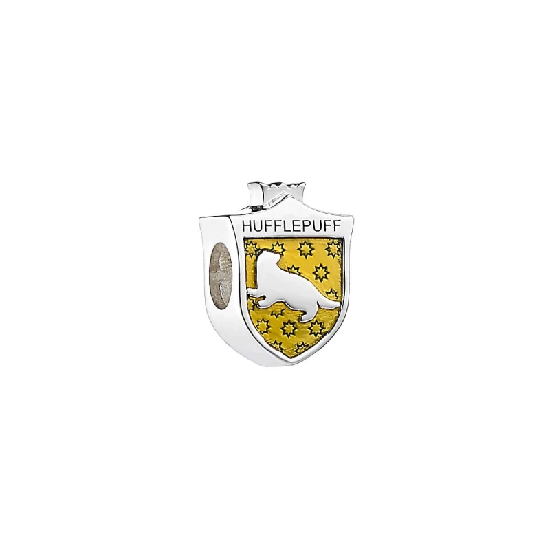 Image of Harry Potter Sterling Silver Hufflepuff House Shield Spacer Bead