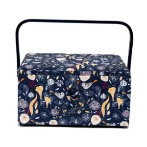 Image of Enchanted Park Large Sewing Box Navy Blue/Yellow/White