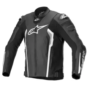 Image of Alpinestars Missile V2 Leather Jacket Black White 56