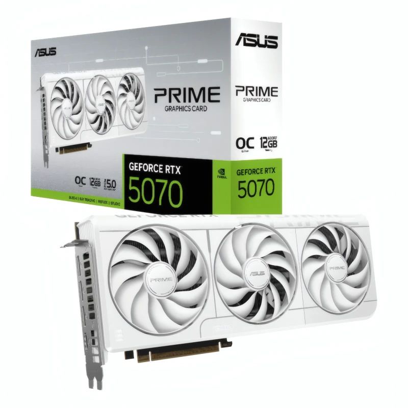 Image of ASUS PRIME GeForce RTX 5070 White OC Edition 12GB GDDR7 90YV0M19-M0NA00
