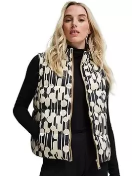 Image of Regatta X Orla Kiely Reversible Body Warmer - Black/Cream , Black/Cream, Size 10, Women