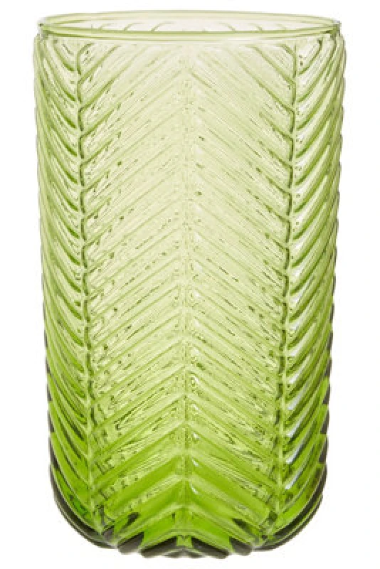 Image of Premier Housewares Fleur Set Of Four Green Highball Glasses Green