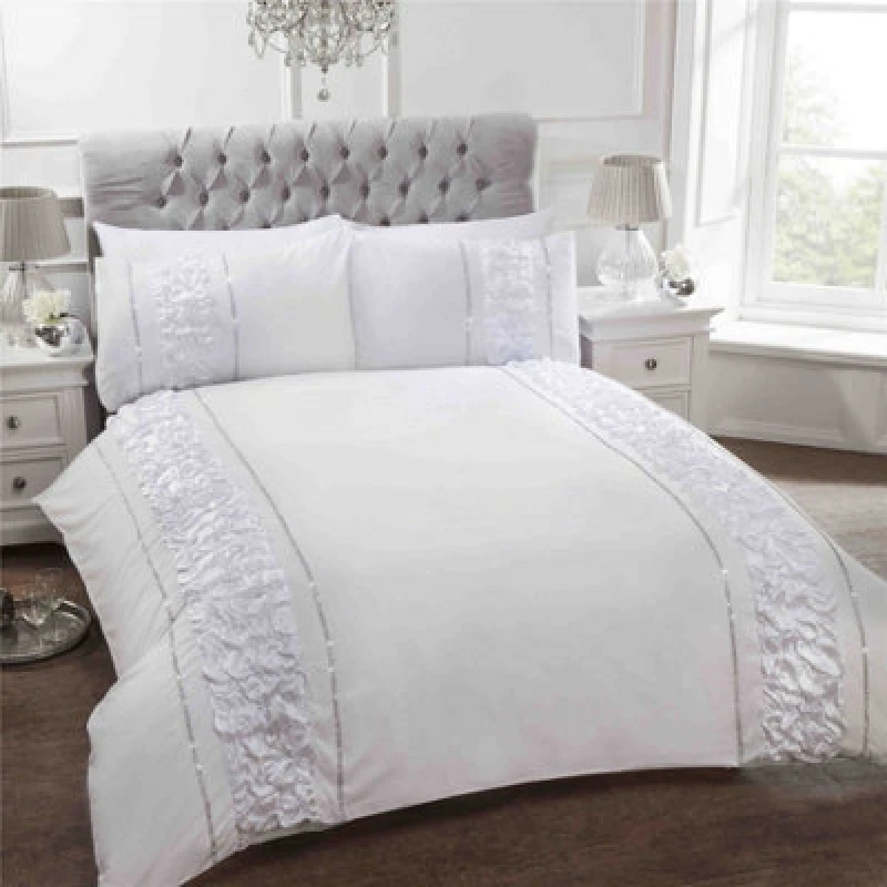 Image of Homespace Direct Ltd Provence White Super King Duvet Cover Bedding