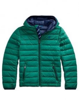 Image of Ralph Lauren Boys Hooded Packable Jacket - Green
