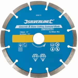 Image of Silverline - Concrete & Stone Cutting Diamond Blade - 150 x 22.23mm Segmented Rim