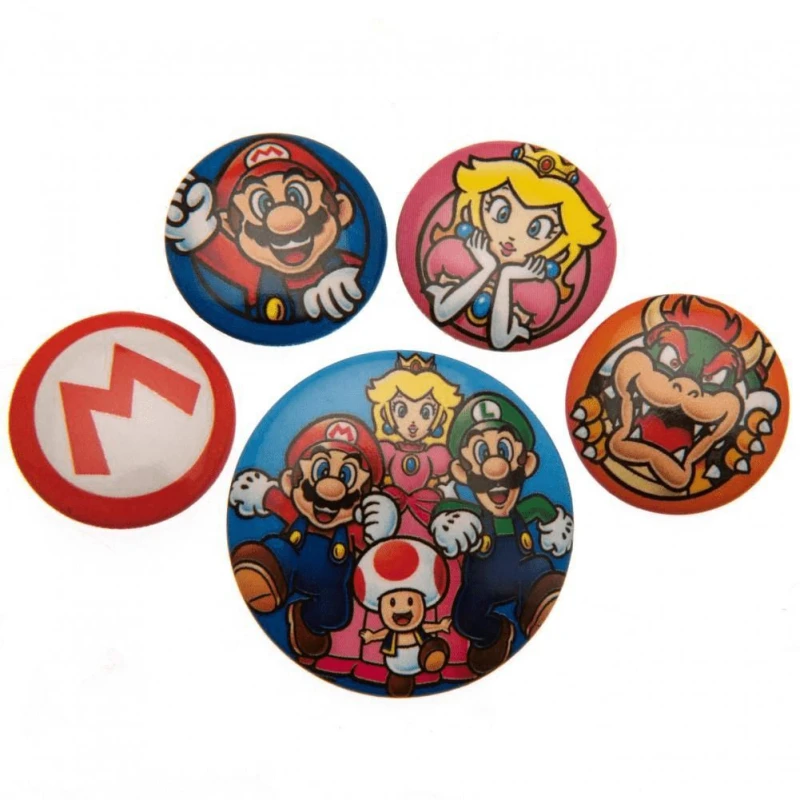 Image of Super Mario Badge Set (Pack of 5) Multi unisex
