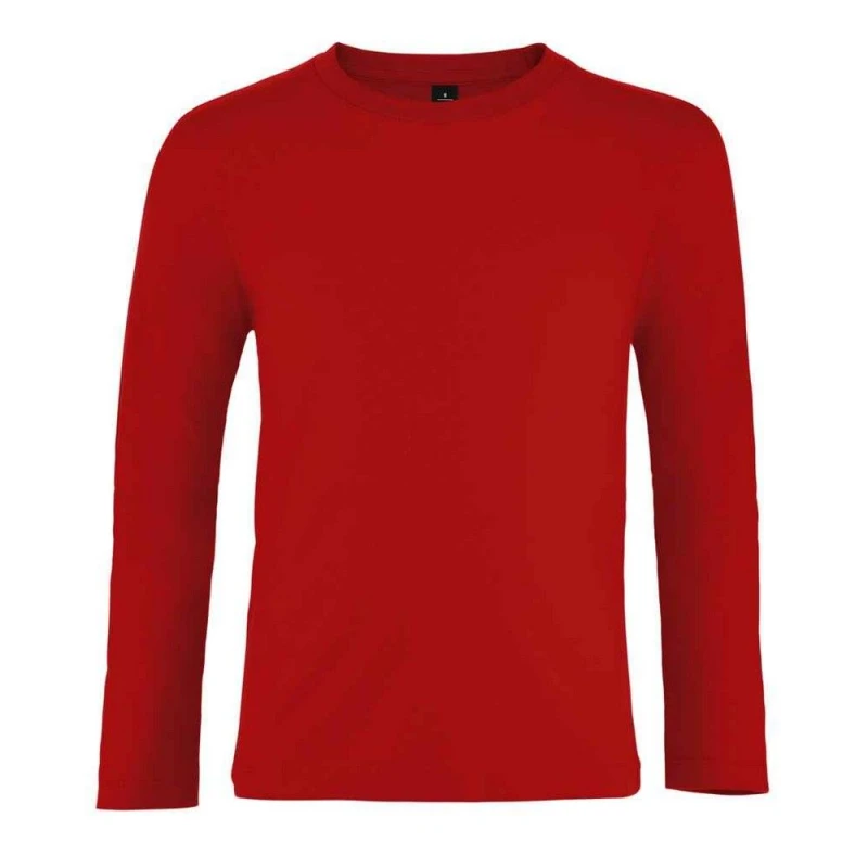 Image of SOL'S Imperial Long-Sleeved T-Shirt in Red Size: 4 Years Red Unisex 4 Years