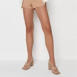 Image of Missguided Square Toe Padded Flipflop Block Heel - Neutral