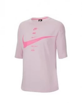 Image of Nike Nsw Swoosh T-Shirt (Curve) - Pink Foam