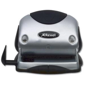 Image of Rexel P215 Light Duty 2-Hole Punch Capacity 15 Sheets Silver/Black