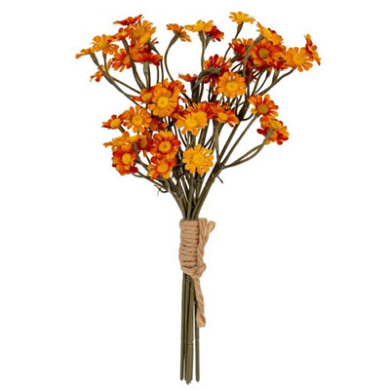 Image of Hill Interiors Orange Daisy Bunch Artificial Flower - Plastic - L16 X W16 X H27cm - Orange