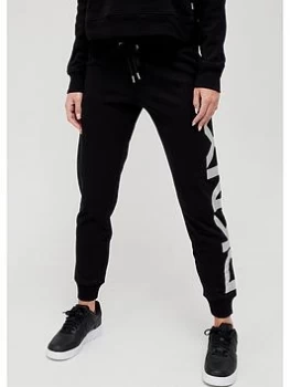 Image of DKNY SPORT Exploded Logo Joggers - Black/Silver, Black Size XL Women