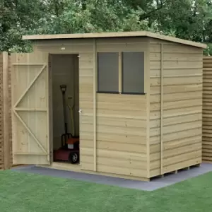 Image of 7' x 5' Forest Beckwood 25yr Guarantee Shiplap Pressure Treated Pent Wooden Shed (2.26m x 1.7m)