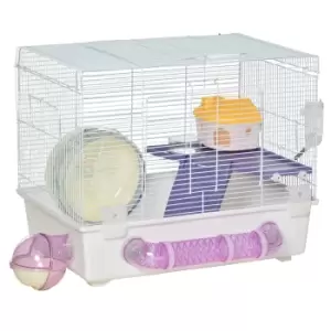 Image of Pawhut Small Pet House Habitat W/ Exercise Wheels