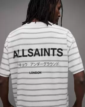 Image of AllSaints Underground Oversized Stripe T-Shirt